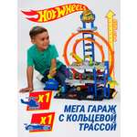 Парковка Hot Wheels Гараж с машинкой и вертолетом