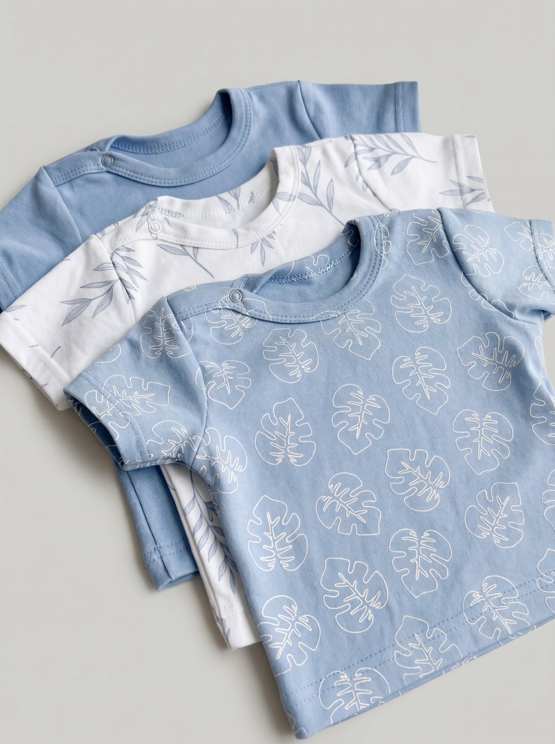 Футболка 3 шт Супер Пупс нбр/3пр/футб/синийветочкилисточки - фото 3