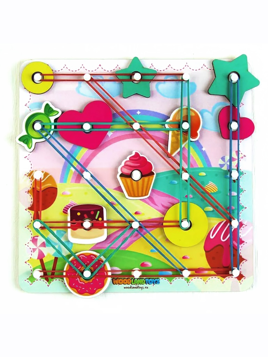 Игрушка WOODLANDTOYS бизиборд Геоборд Сладости - фото 2