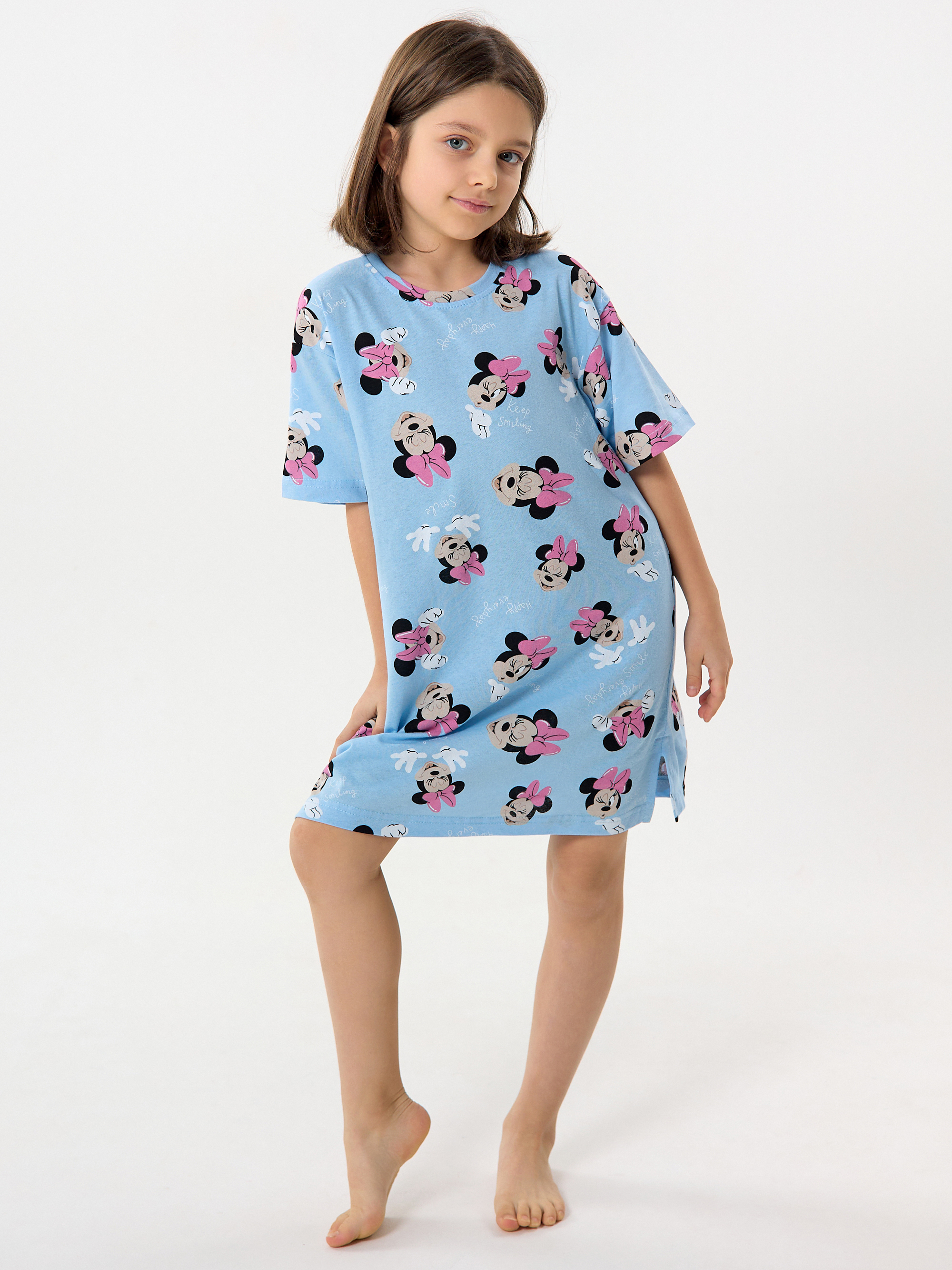 Cорочка ночная YAXX 003--Туника микки/голубой (К) - фото 2