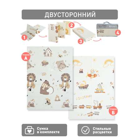 Детский коврик MIKMEL складной игровой развивающий двусторонний для ползания