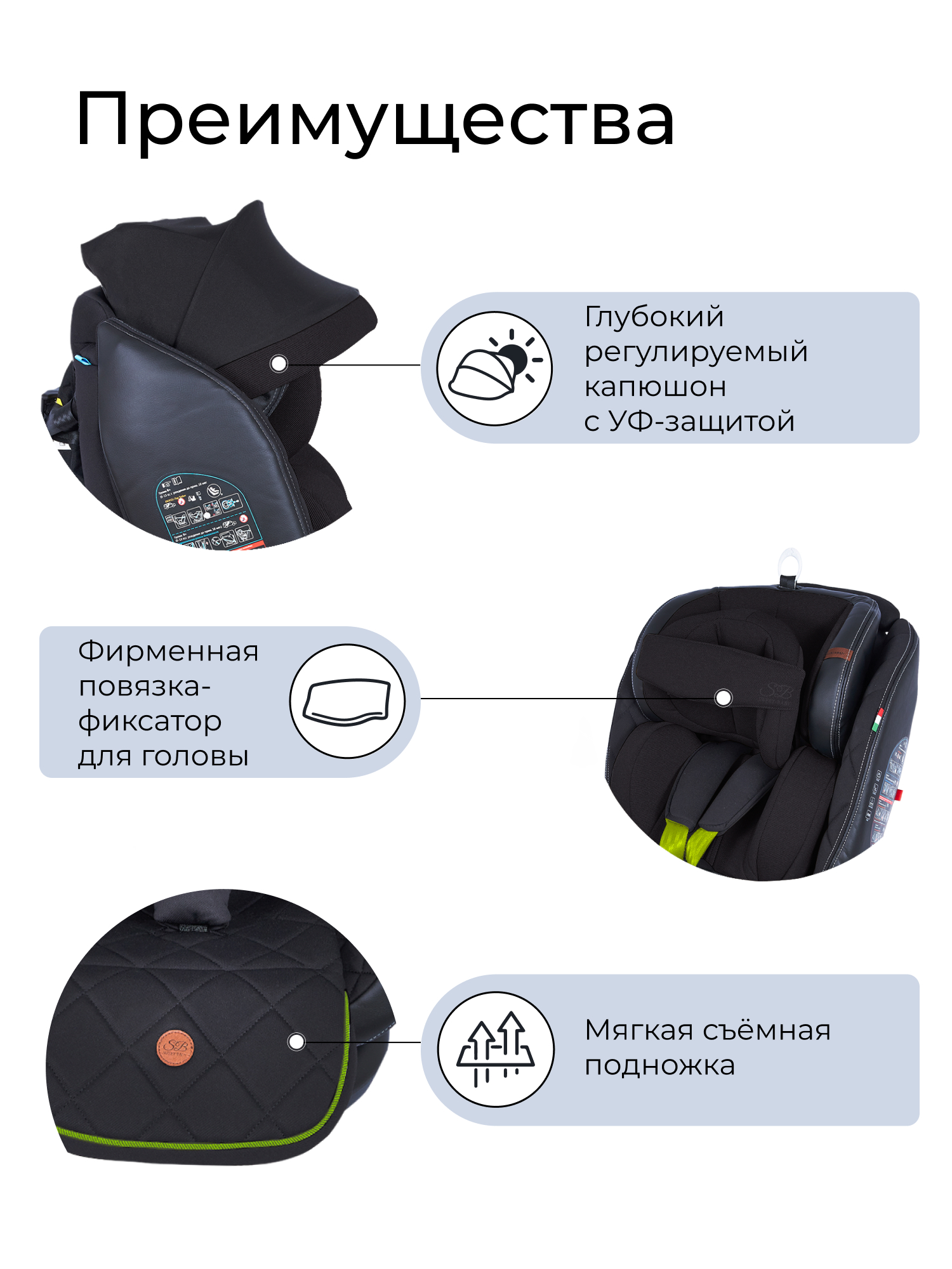 Автокресло Sweet Baby Suburban Isofix 0+/1/2/3 (0-36 кг) черный - фото 8