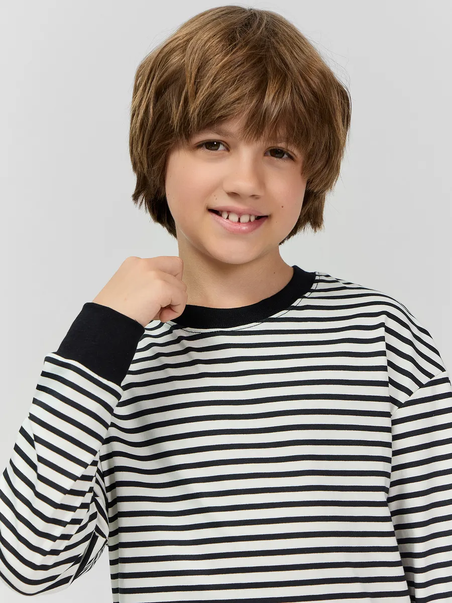 Лонгслив Mark Formelle (Марк Формэль) 123434/1/черно -молочная полоска1 - фото 10