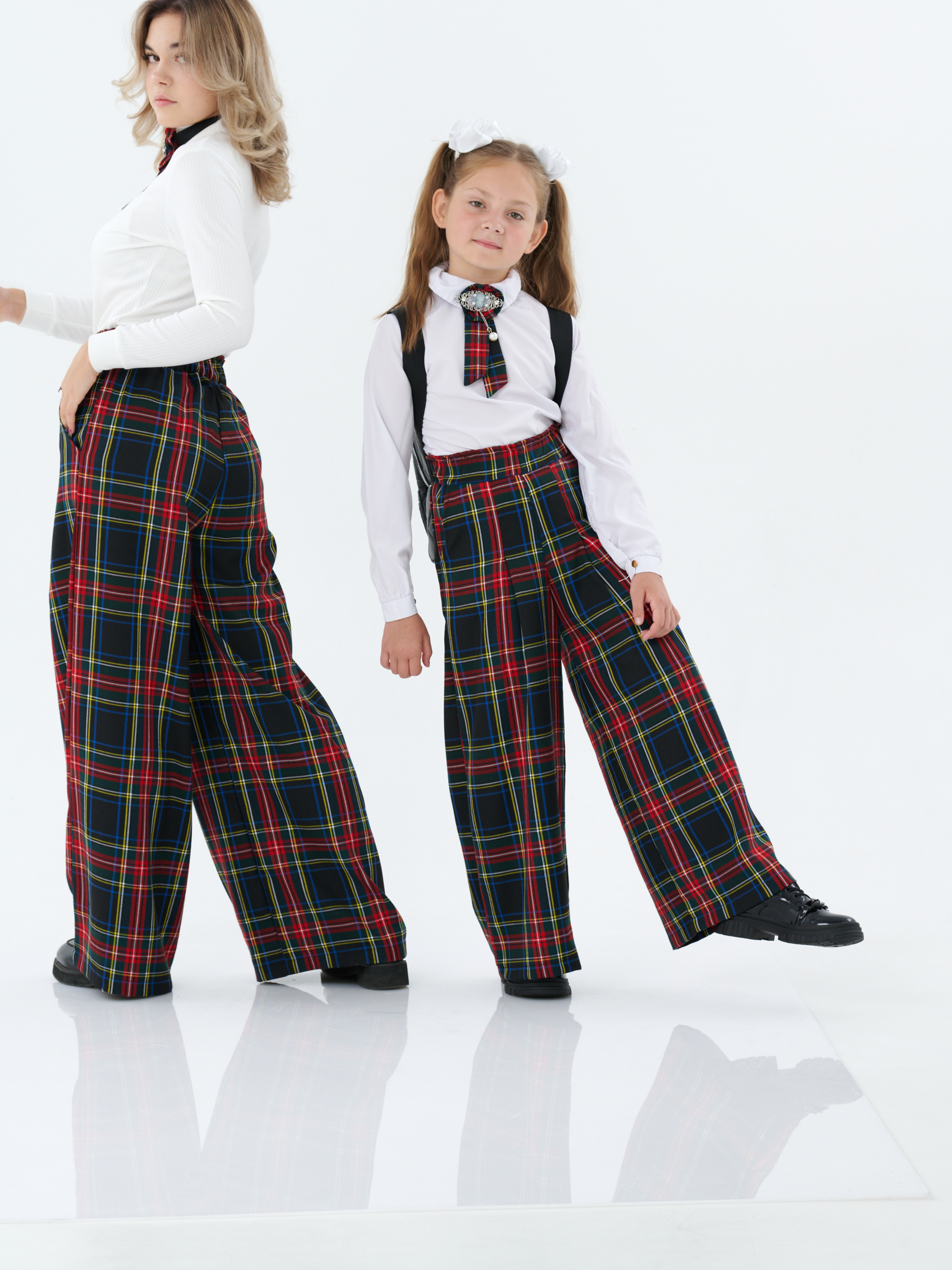 Брюки КрутышОк Т-051 черный, зеленый клетка - фото 10