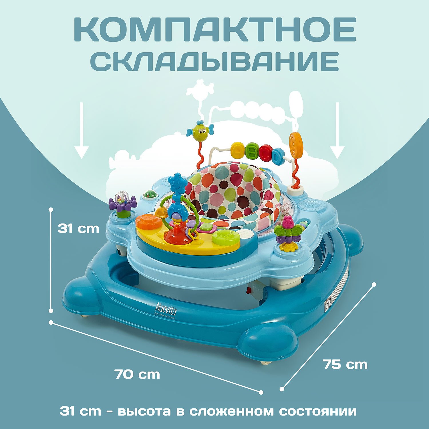 Ходунки Nuovita Apertura голубой - фото 6