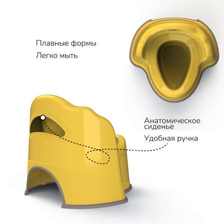 Горшок детский с крышкой Amarobaby Ergonomic жёлтый