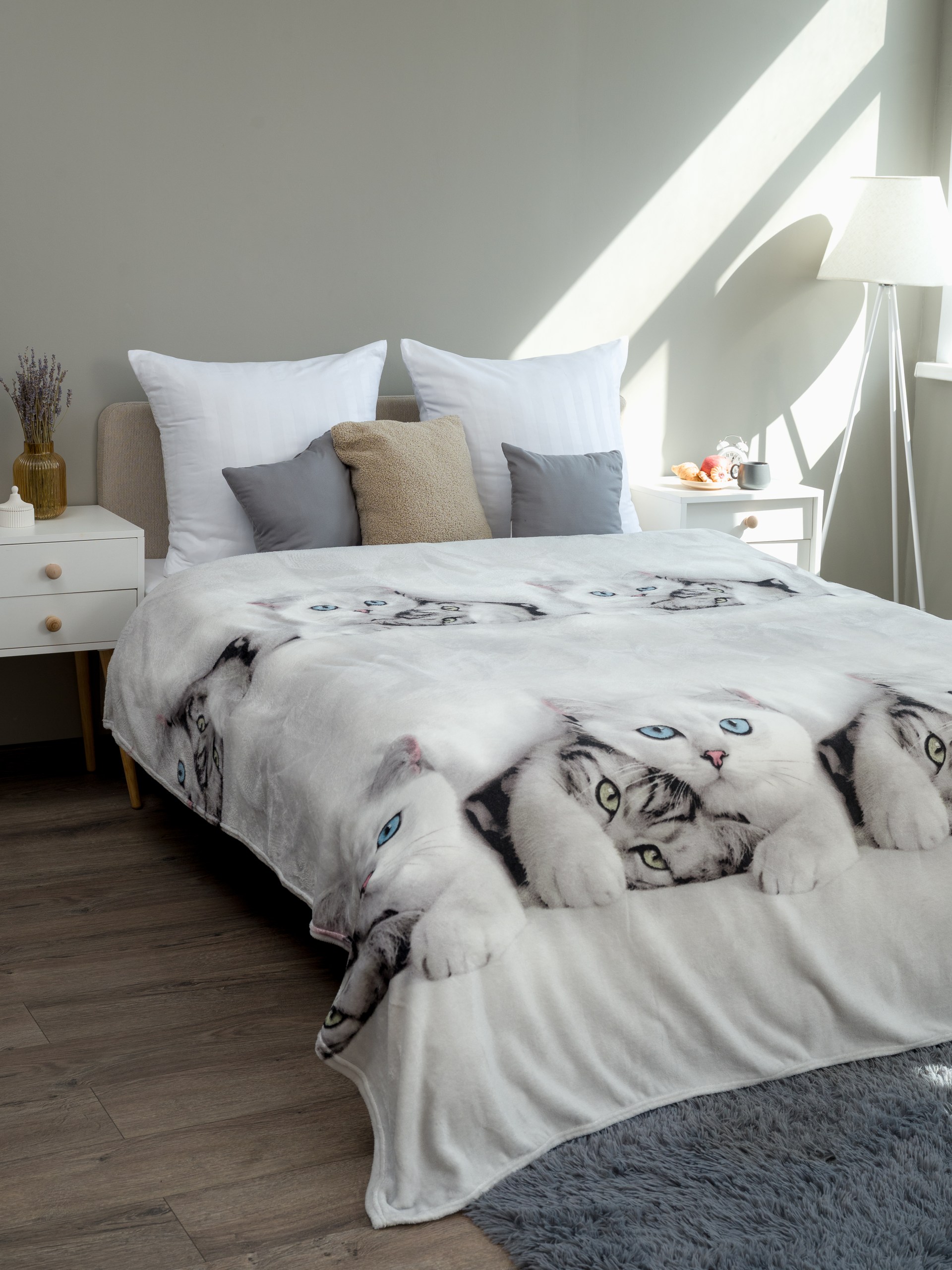 Плед PAVLine Белые котики 200 x 220 см - фото 4