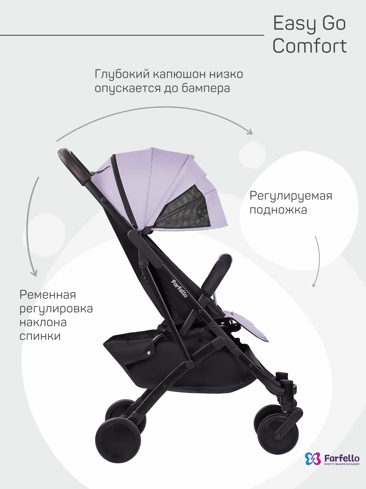 Коляска прогулочная Farfello Easy Go Comfort - фото 4