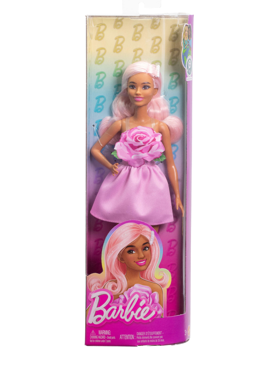 Кукла модельная Barbie Fashionistas Игра с модой в розовом платье высота 28 см HYT94 - фото 3