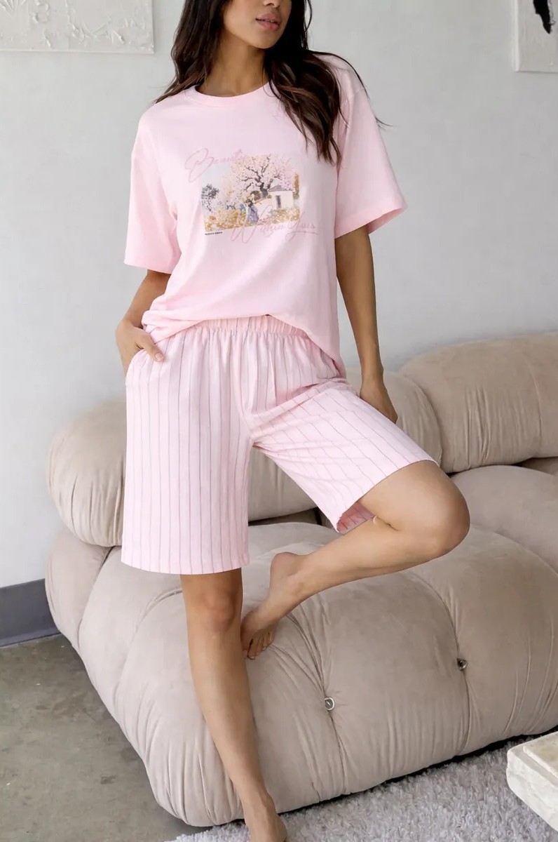 Изображение товара Пижама Mark Formelle из 100% хлопка, оверсайз, серый меланж Изображение товара Пижама Mark Formelle из 100% хлопка, оверсайз, серый меланж