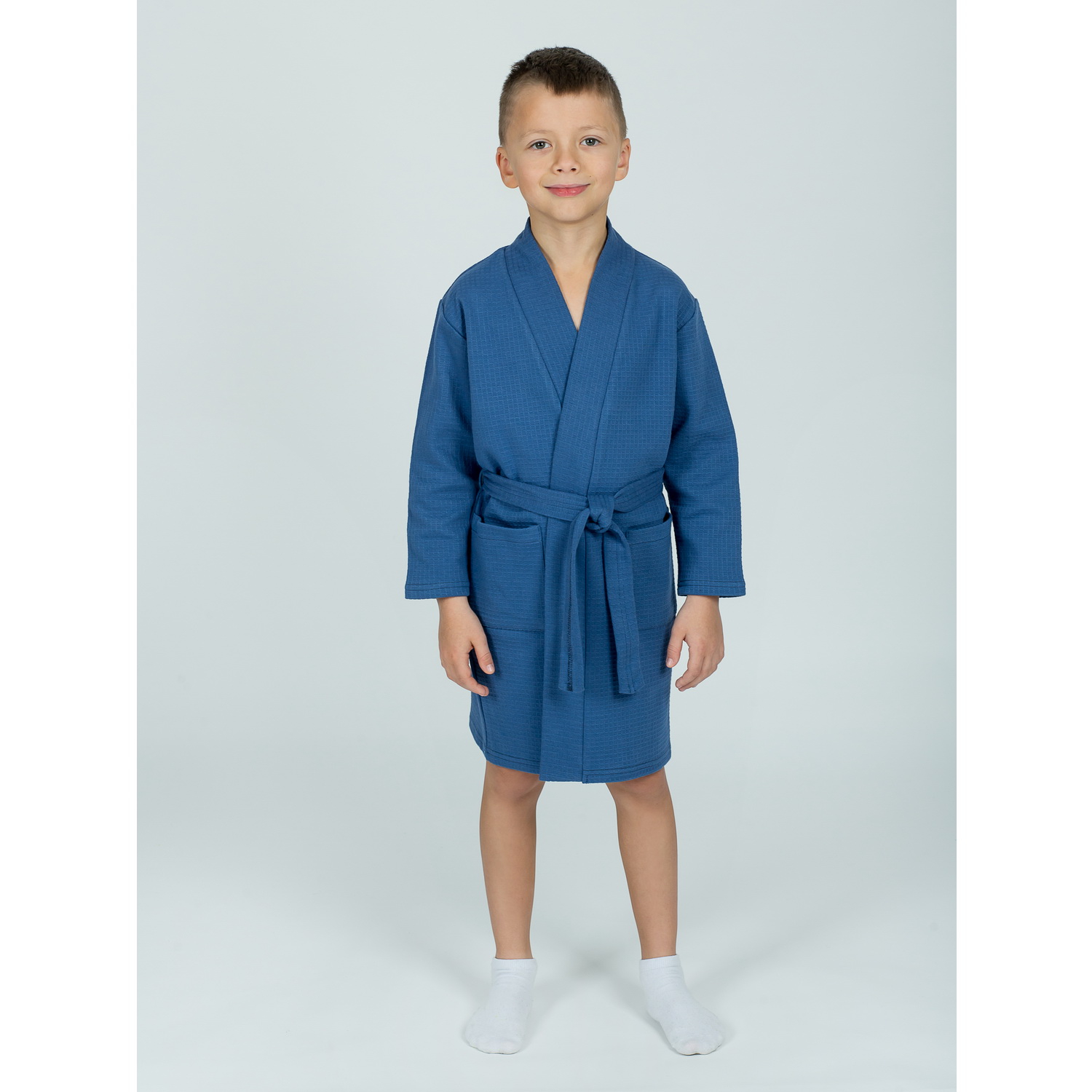 Халат KiMMi co К-1408913 джинс - фото 1