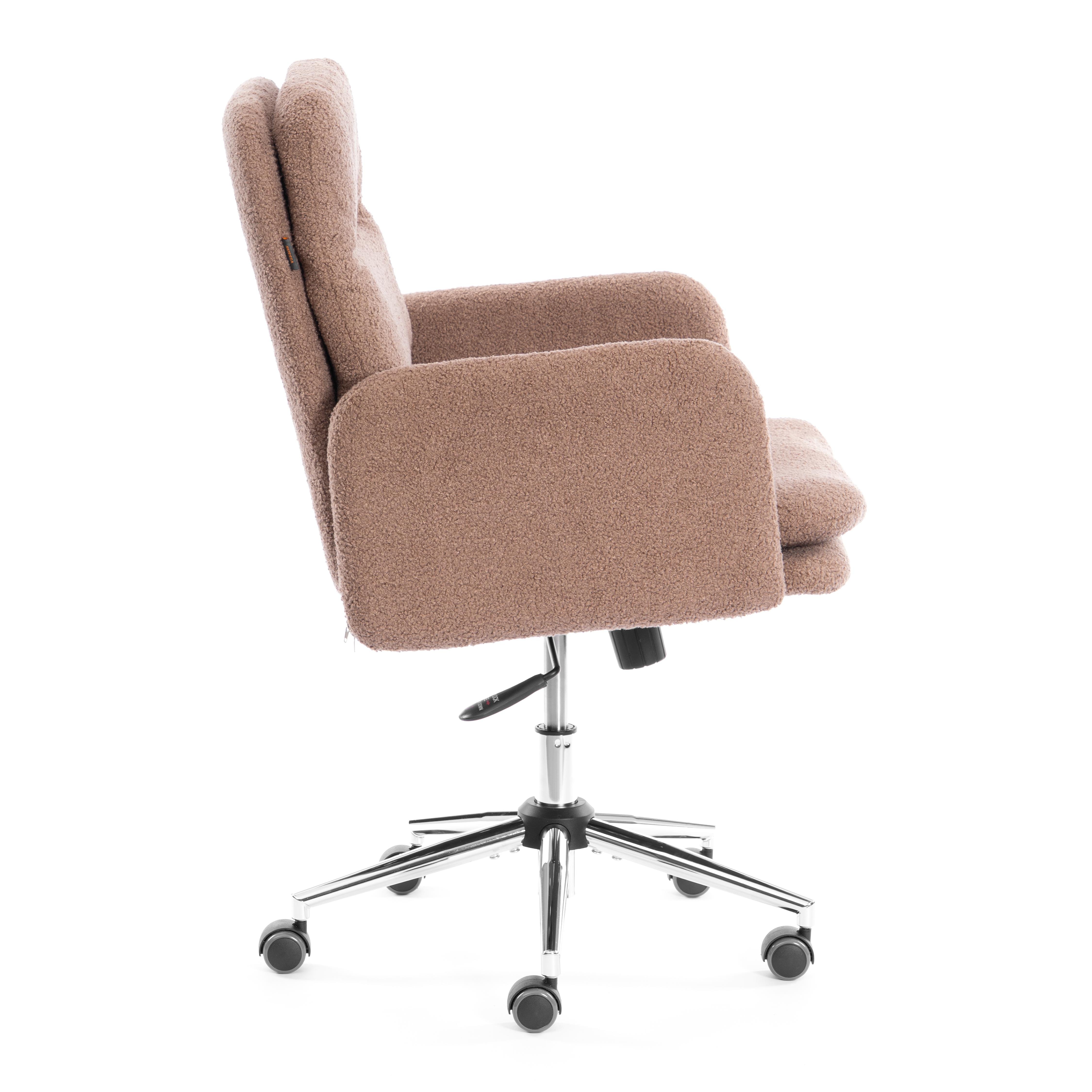 Компьютерное кресло TETCHAIR Dover хром, букле, коричневый - фото 3