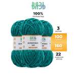Пряжа для вязания ВЯЗЬ плюшевая Велюровая 100 г 160 м 3 шт