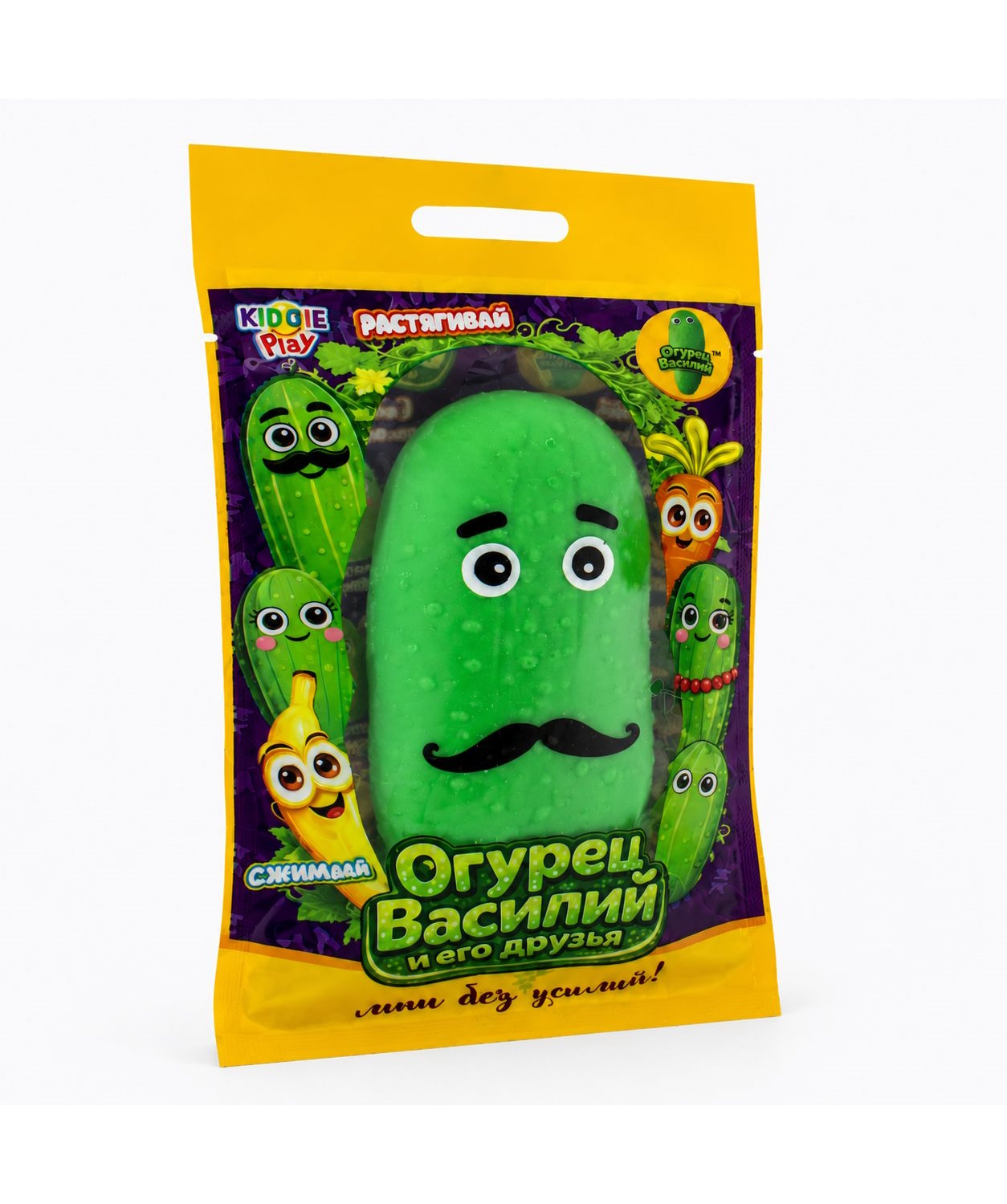Игрушка-антистресс KiddiePlay сквиш Очумелый Огурец папа Семен - фото 2