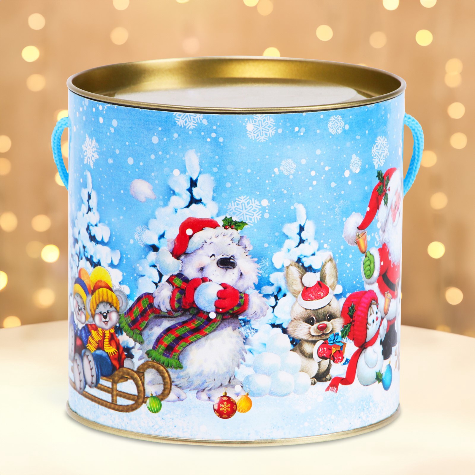 Подарочная коробка Sima-Land тубус «Игра в снежки», 120 х 120 мм - фото 2