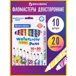 Фломастеры Brauberg двусторонние 10 цв.