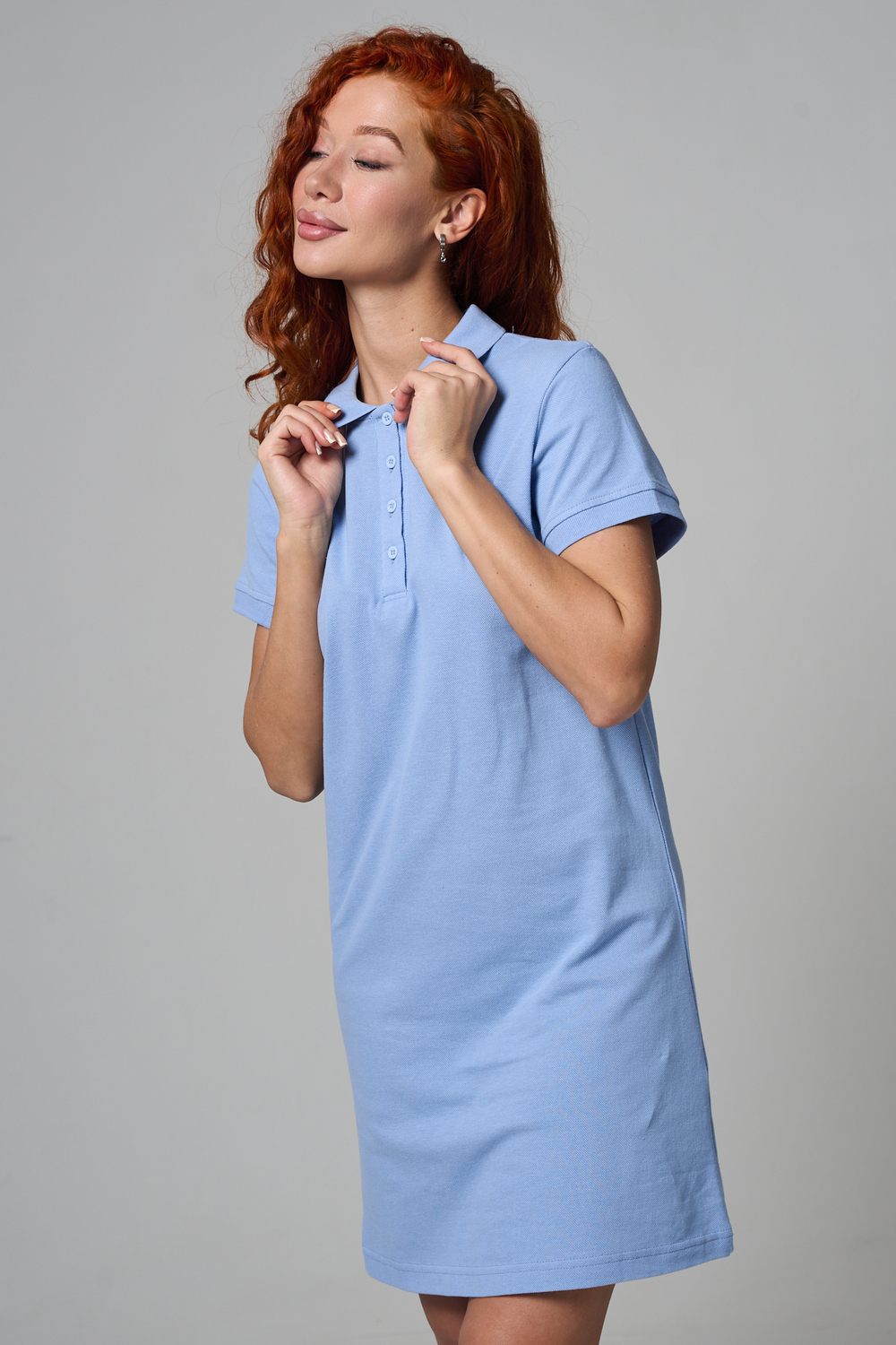 Платье Натали Суслова 14413/1 серо-голубой - фото 9