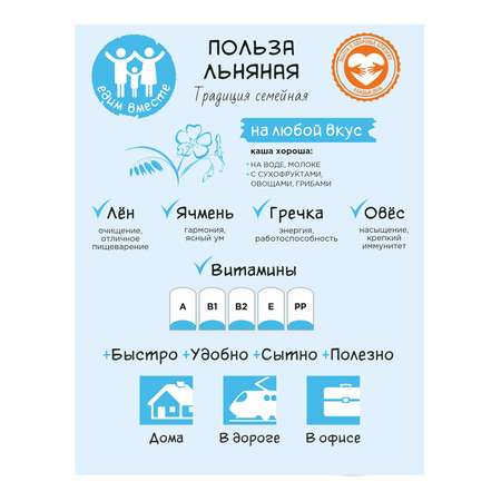 Каша Компас Здоровья льняная 250г