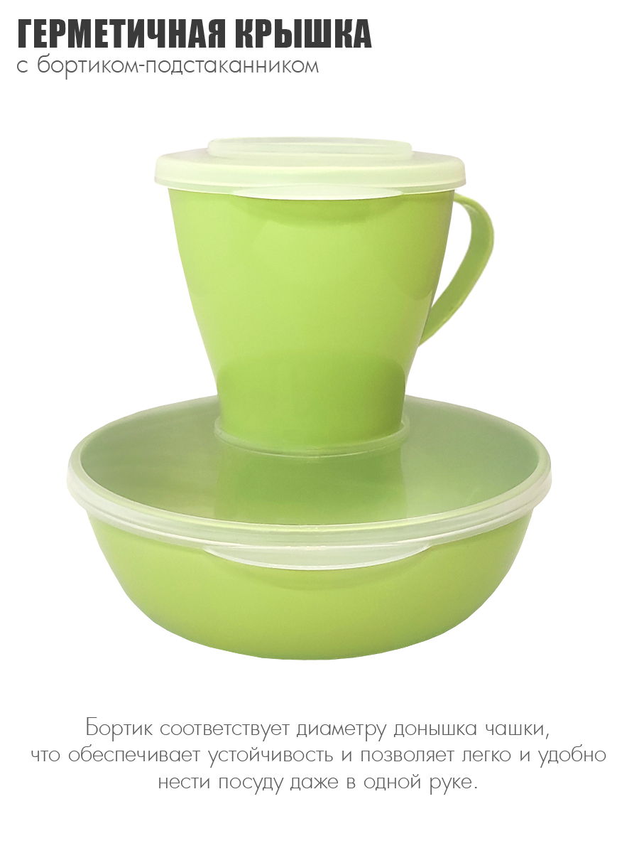 Набор посуды Solaris на 1 персону «Универсальный» желто-зеленая пастель - фото 4
