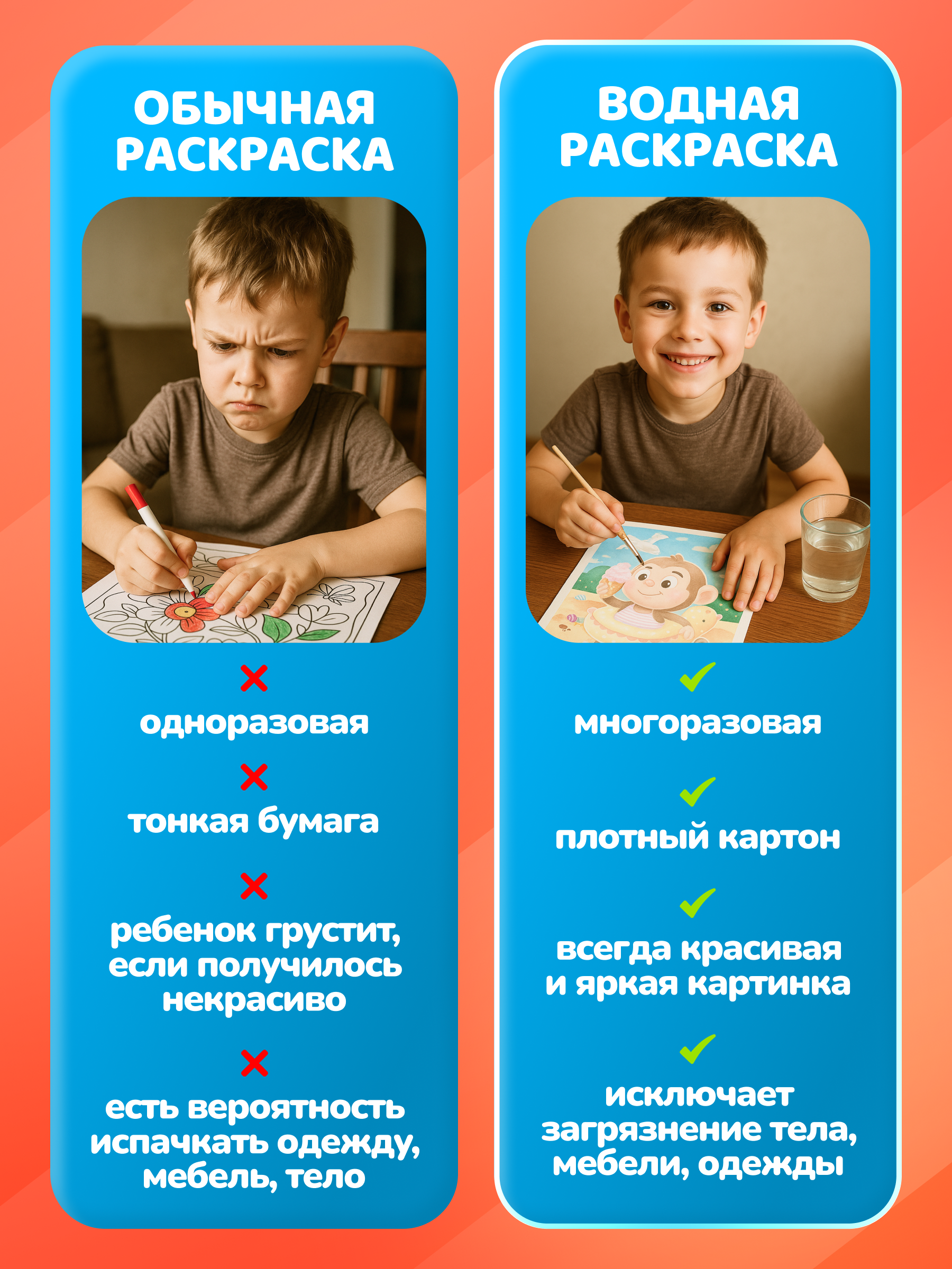 Многоразовые водные раскраски El BascoKids Котики 4 картинки - фото 9