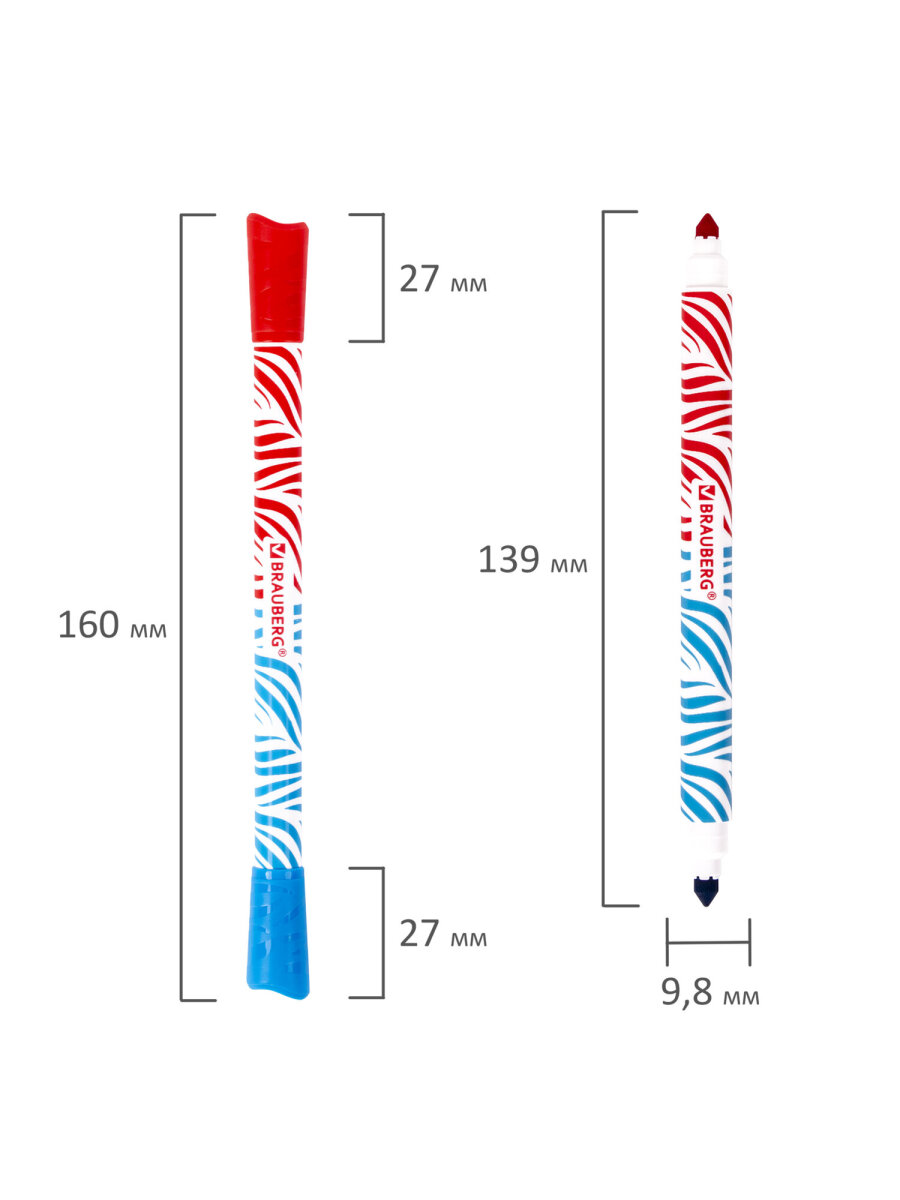 Фломастеры Brauberg двусторонние 10 цв. - фото 11