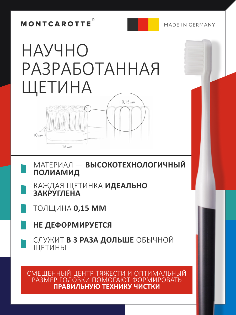 Зубная щетка классическая Montcarotte от 12 лет 1 шт. - фото 6