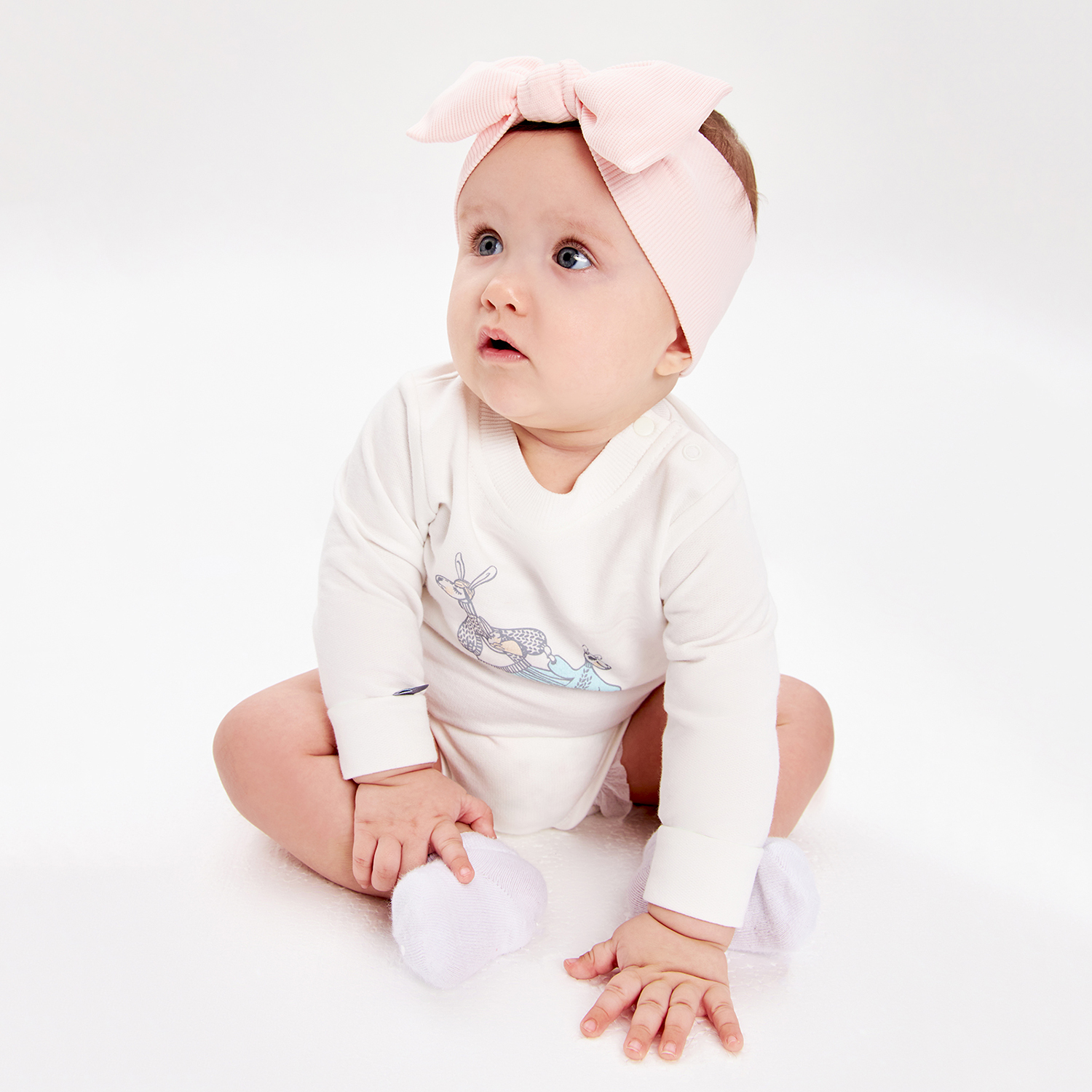 Повязка 2 шт Lucky Child 138-93/молочный/розовый/0-2 - фото 6