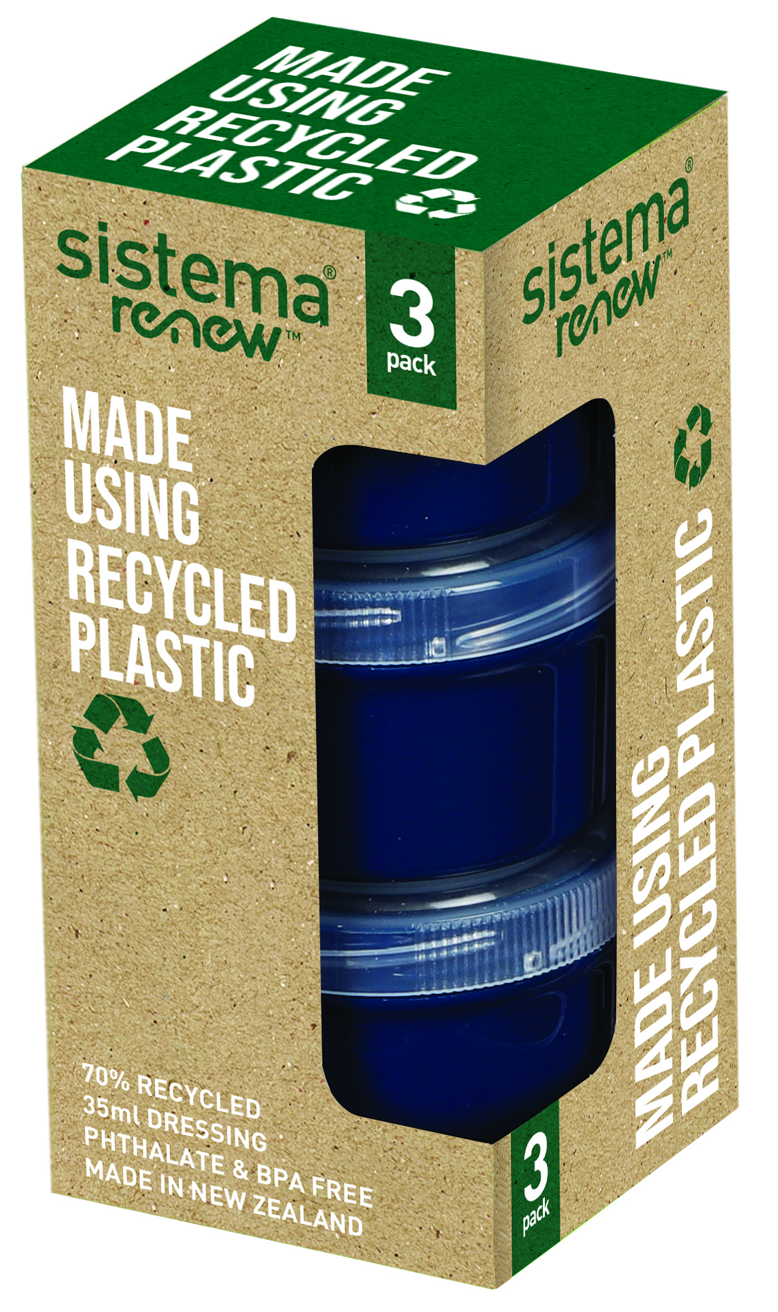 Изображение товара Набор контейнеров Sistema Renew 105 мл экологически безопасные многоразовые пластиковые емкости