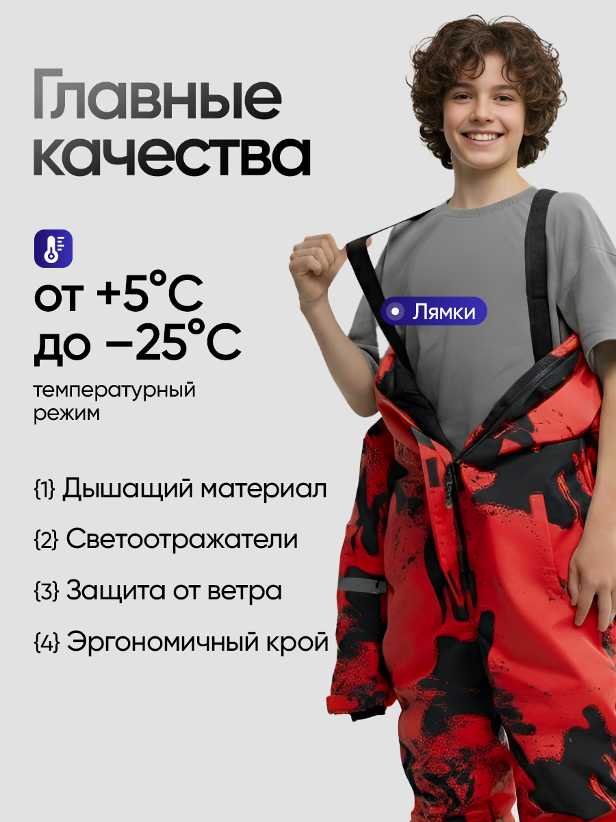 Комбинезон Saimaa Glo-12 красный с черным - фото 3