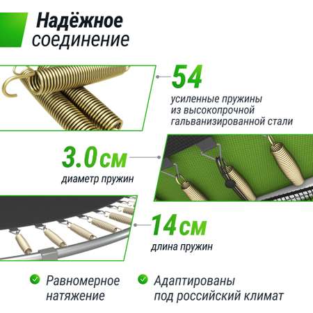 Батут каркасный Simple 10 ft UNIX line Color с внутренней защитной сеткой общий диаметр 305 см до 140 кг