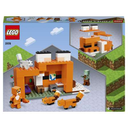 Конструктор LEGO Minecraft Лисья хижина блочный