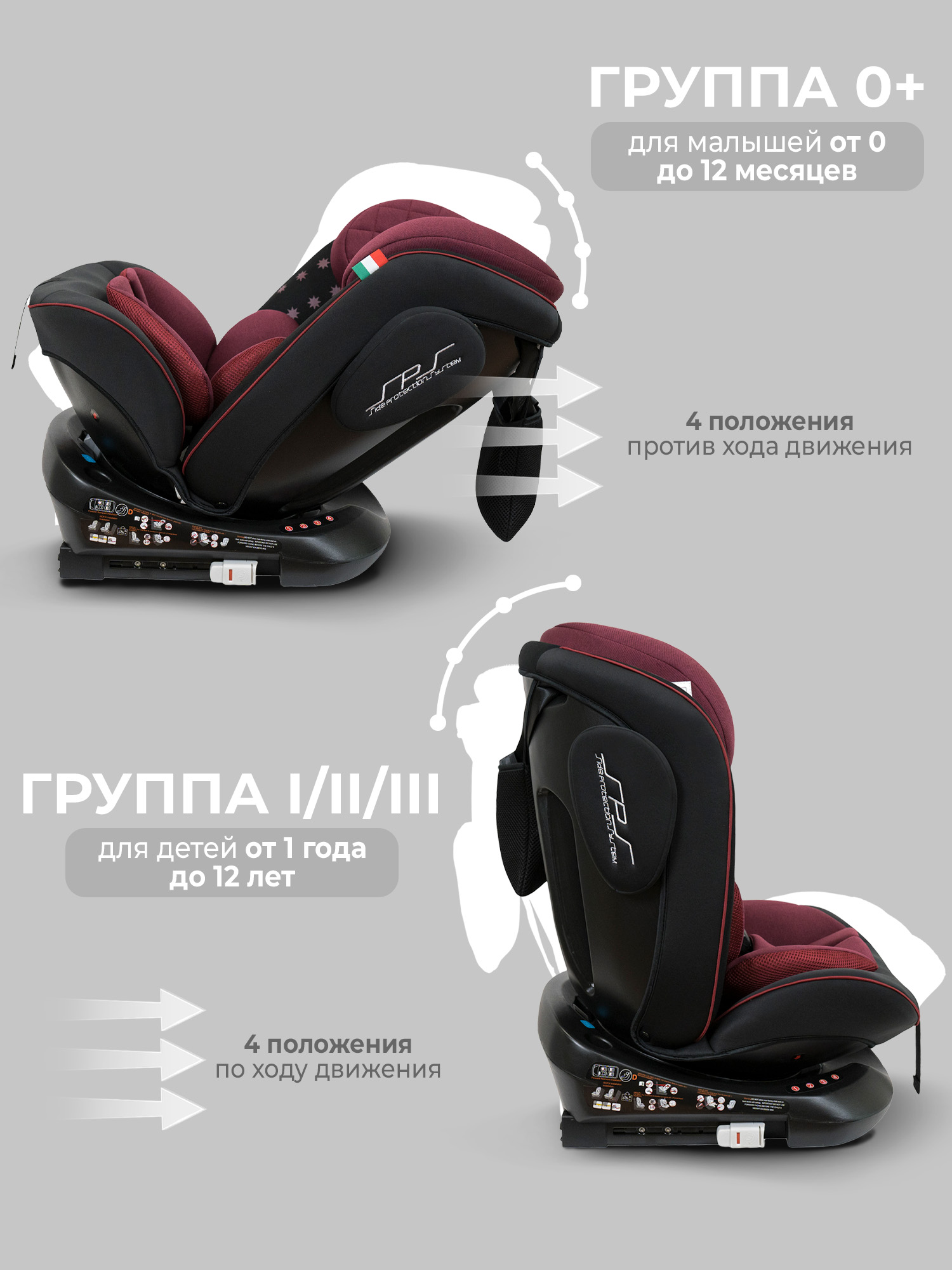 Автокресло Sweet Baby Crosstour Isofix 0+/1/2/3 (0-36 кг) фиолетовый - фото 8