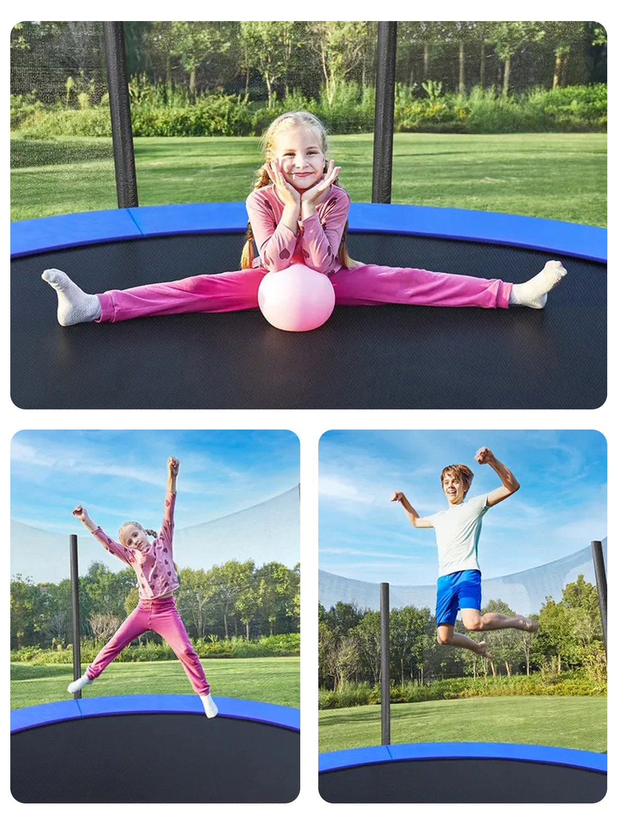 Батут каркасный Perfetto Sport с защитной сеткой ACTIVITY 10ft диаметр 3,0 м синий - фото 17