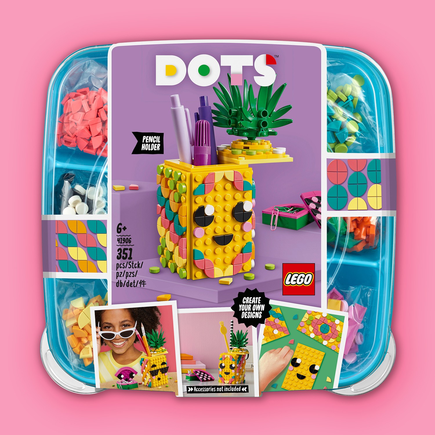 Конструктор LEGO DOTS Подставка Ананас блочный - фото 8