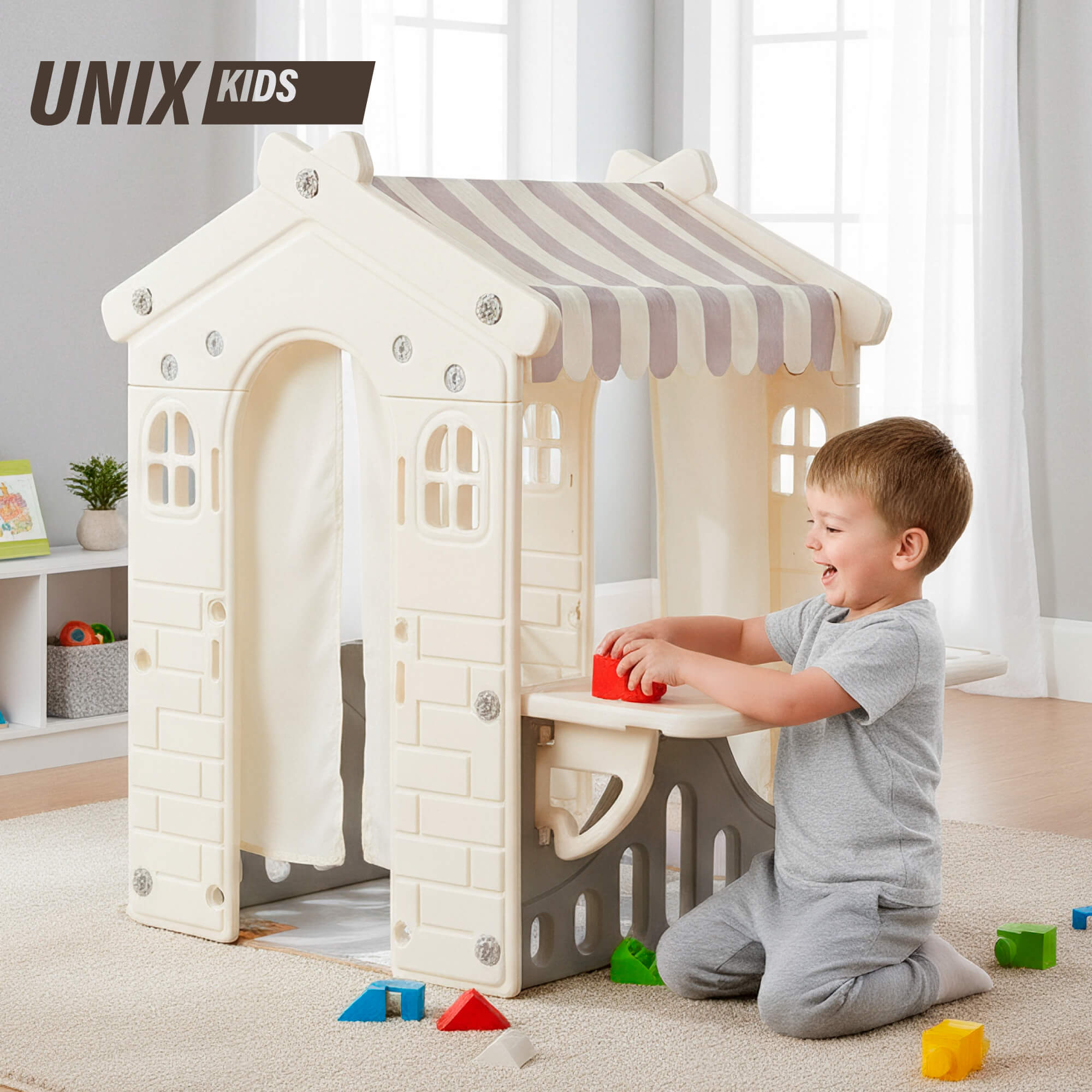 Домик UNIX Kids для игр и отдыха с ковриком - фото 1