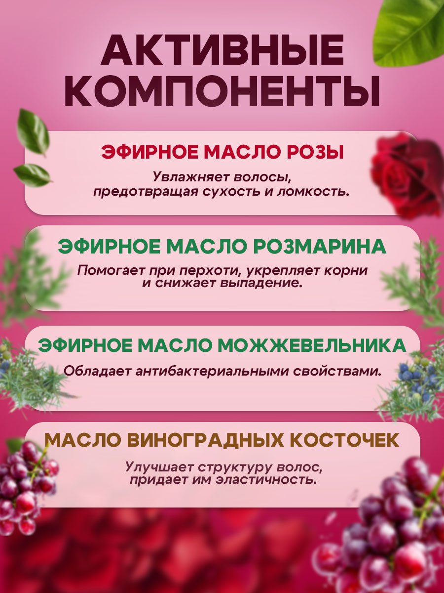 Шампунь GREENAURUM Роза 60 мл - фото 4