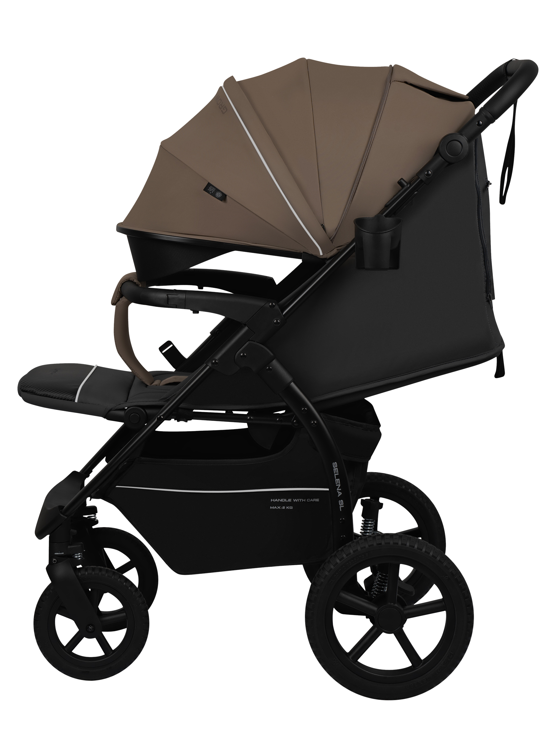 Коляска прогулочная JOVOLA Selena SL темно-бежевый-серый - фото 19