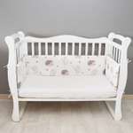 Бортик в кроватку AmaroBaby 4 подушки на молнии Крошка Ёжик поплин