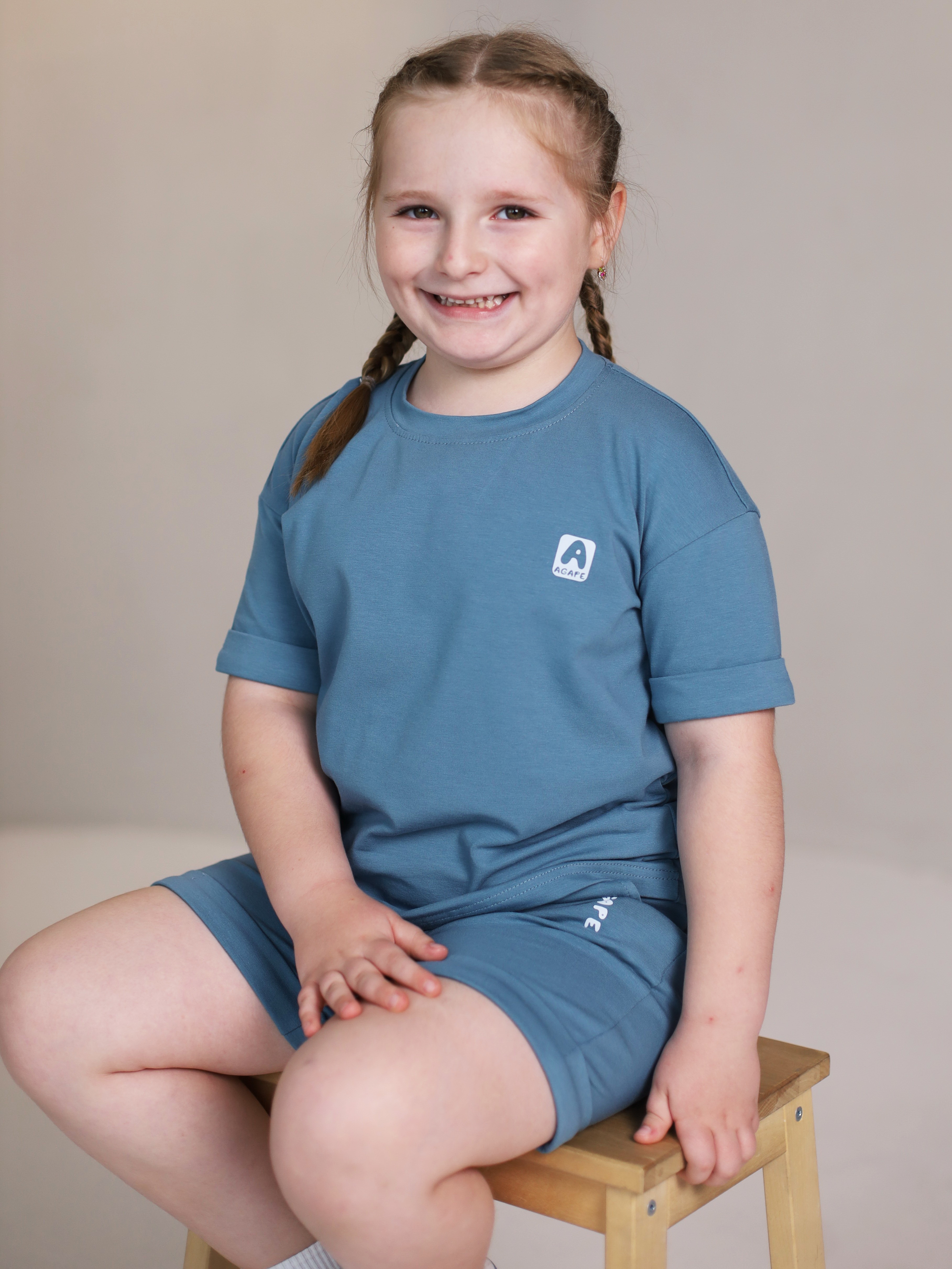 Футболка и шорты Агапэ 8016_индиго - фото 2