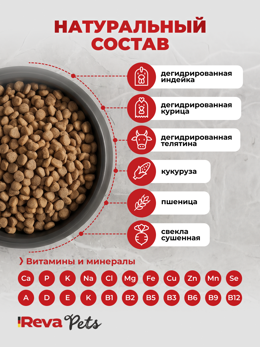 Корм для кошек Reva Care сухой полнорационный для всех пород ассорти 1,5 кг - фото 2