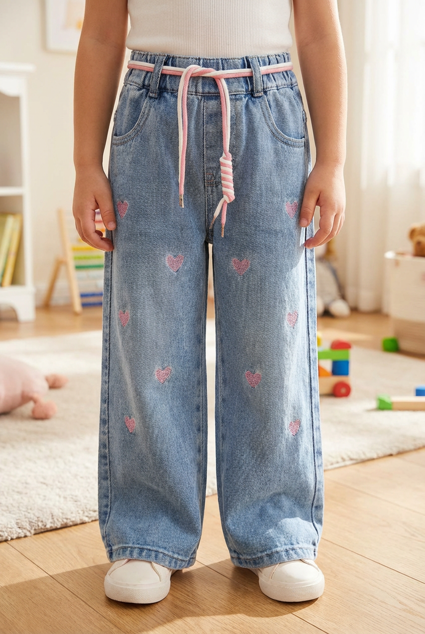 Изображение товара Джинсы для девочек MODERNFECI 86 высокая посадка без начеса