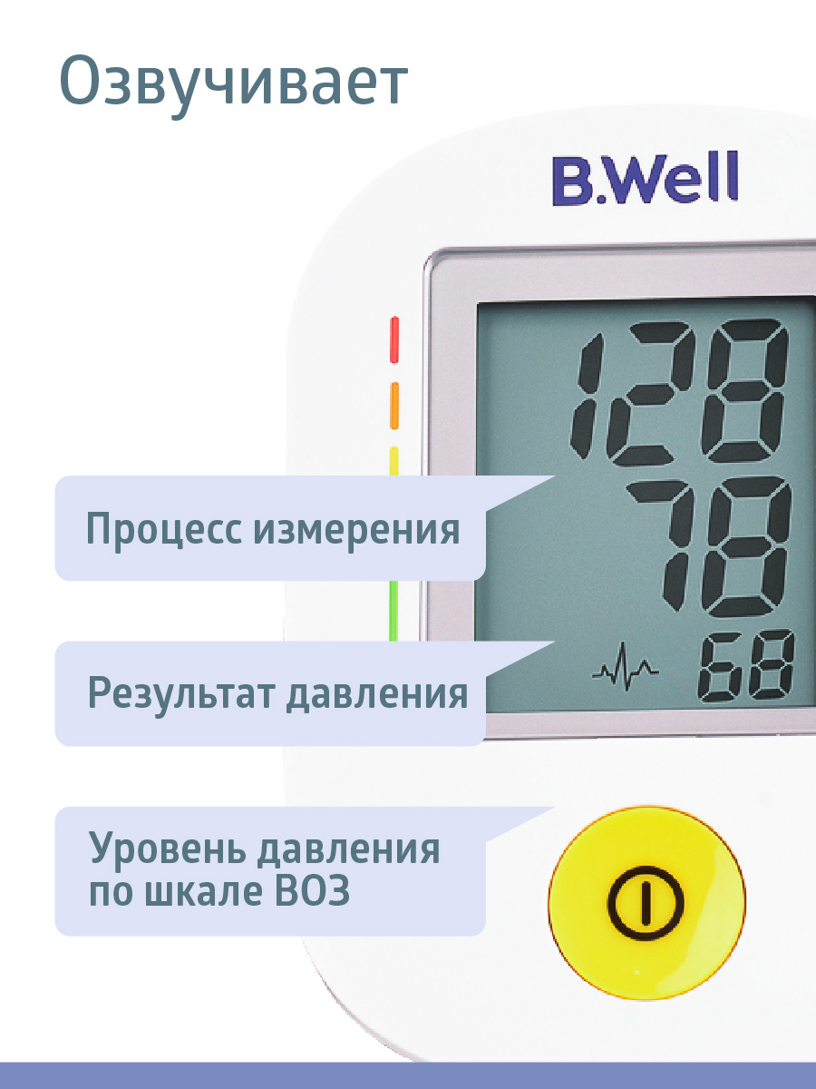 Тонометр B.Well автоматический PRO-36 Говорящий + адаптер - фото 5