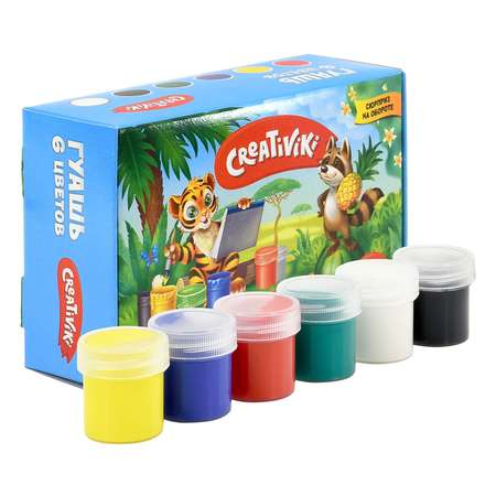 Краски гуашь CReATiViKi 6 цв.