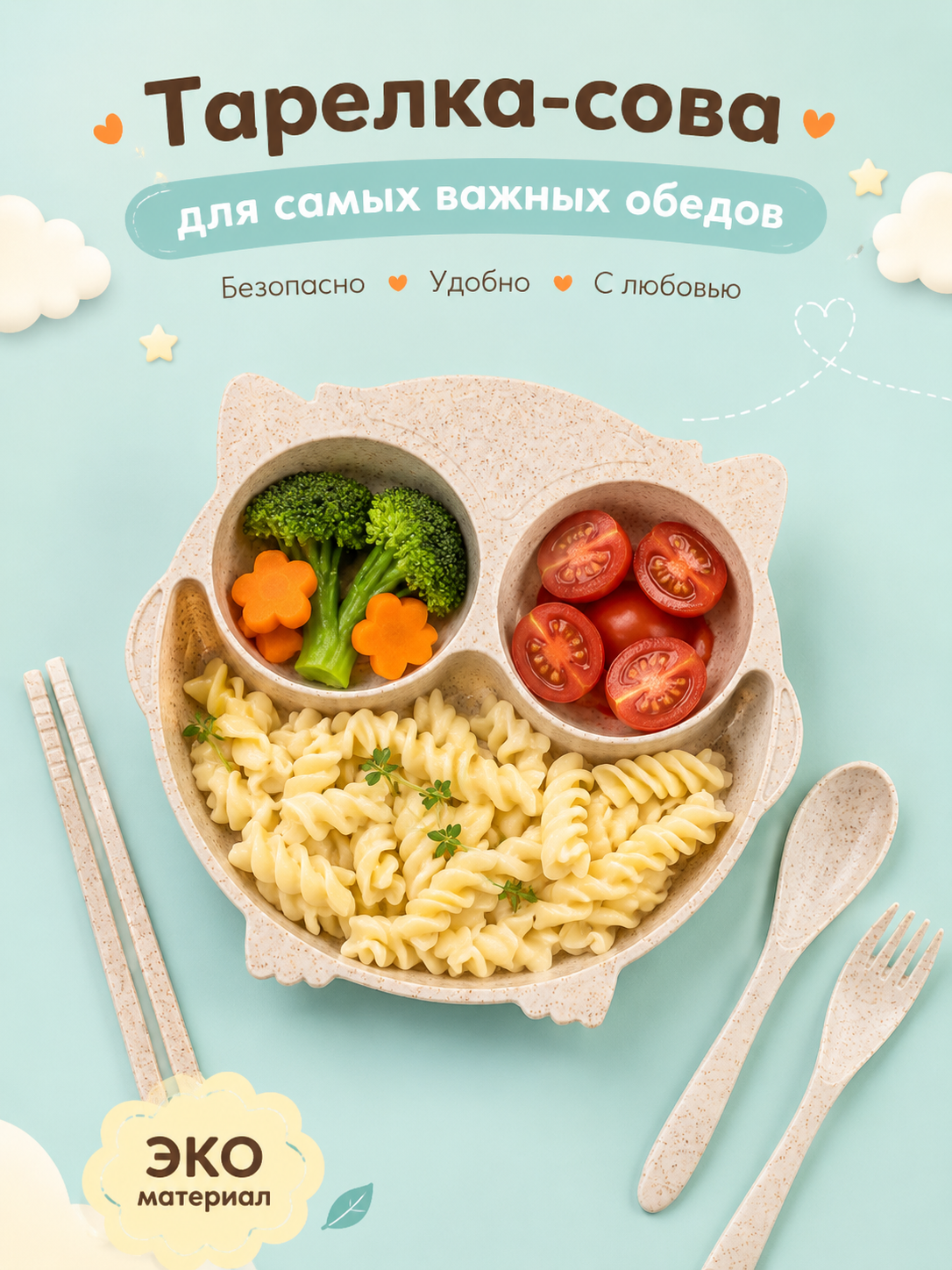 Набор посуды Добрый Филин Совушка 4 предм. - фото 7