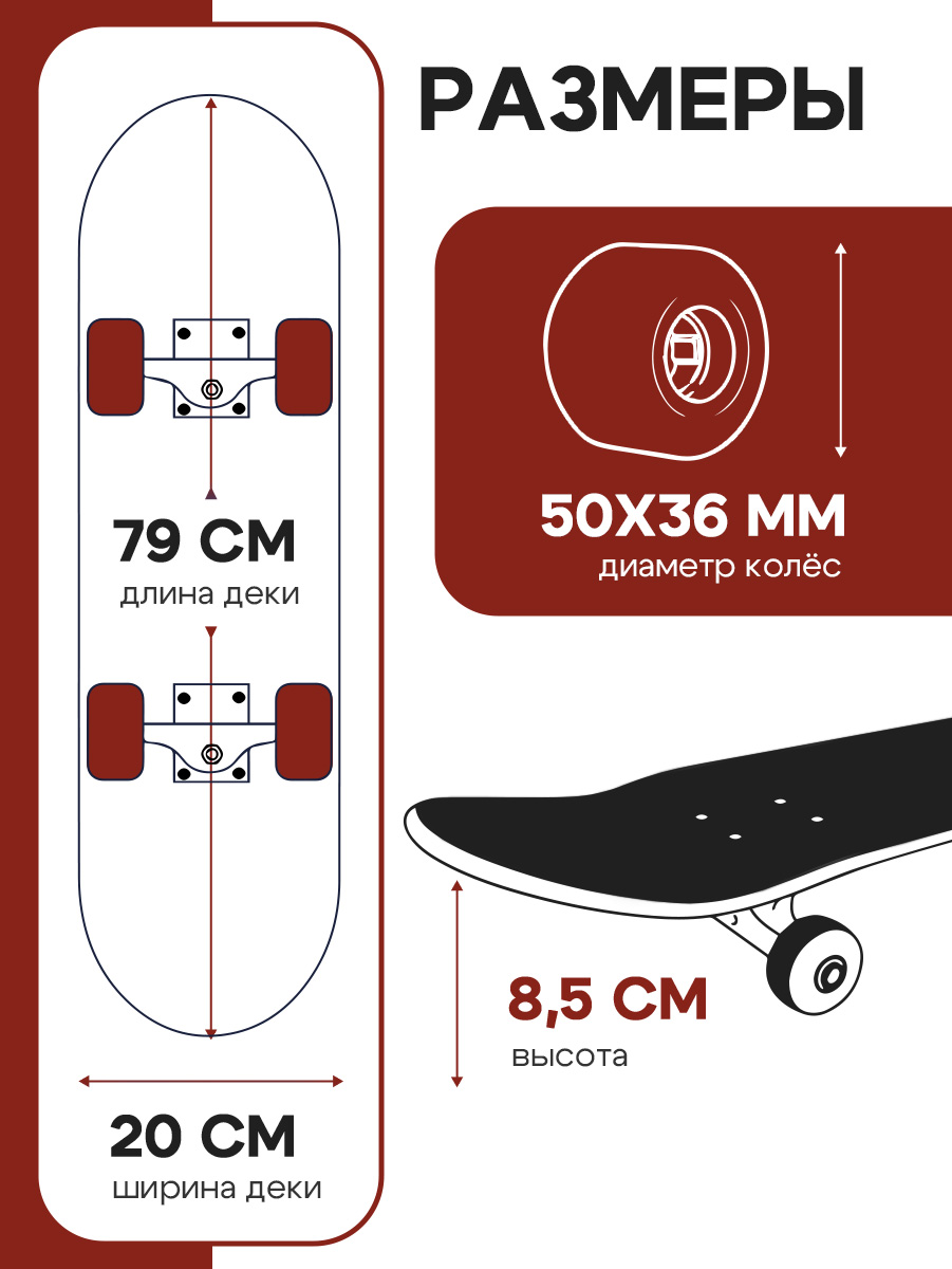 Скейтборд U-TURN 79 см - фото 3