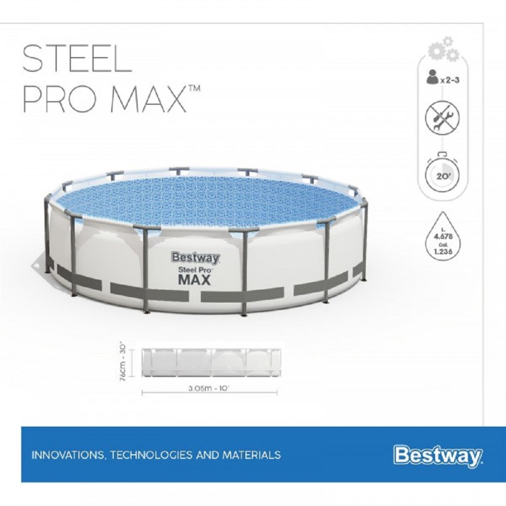 Бассейн каркасный Bestway Steel Pro MAX 305х76 см 4678 л с фильтр-насосом - фото 9