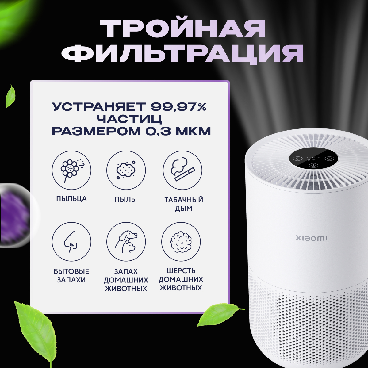 Очиститель воздуха XIAOMI Smart Air Purifier 4 Compact - фото 3