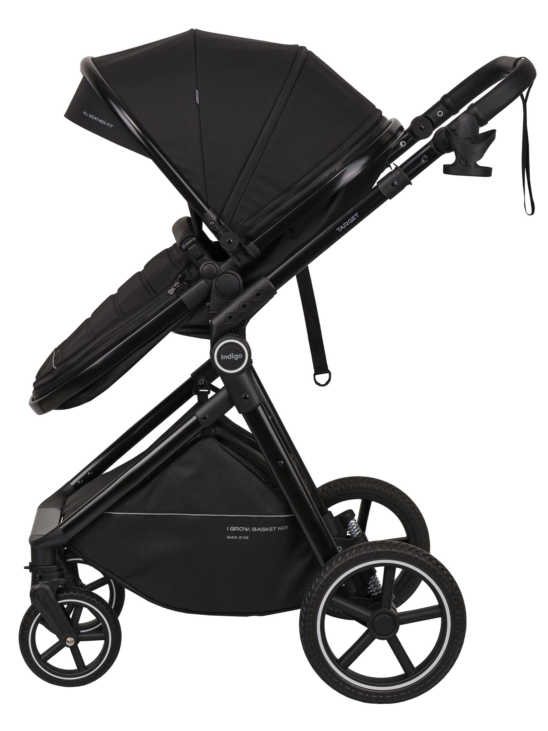 Коляска трансформер Indigo TARGET 3в1 черный - фото 25