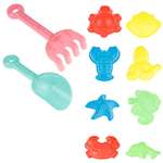 Песочный набор 1TOY формочки, грабли, лопатка 10 предм.