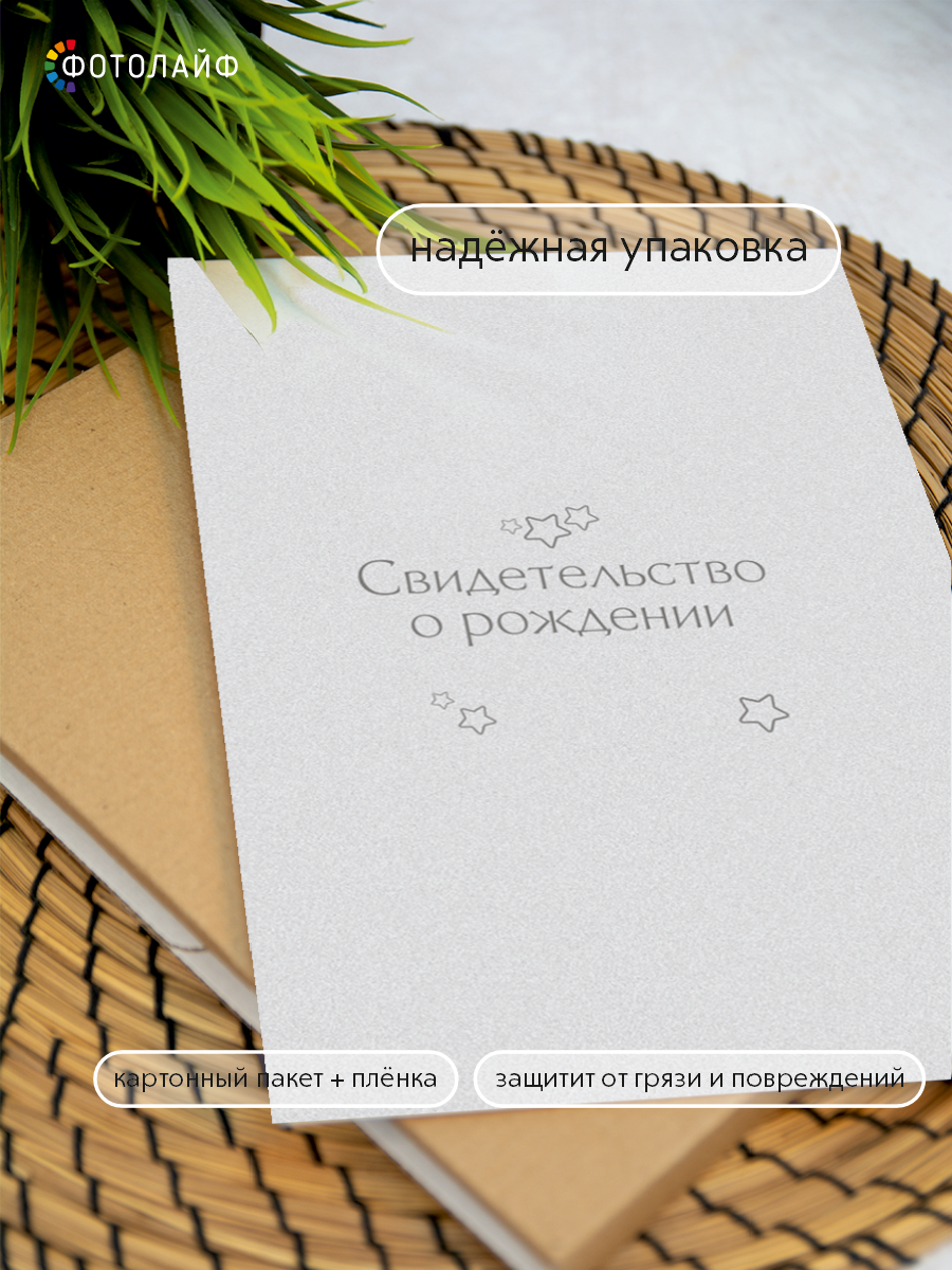 Обложка на документы ФОТОЛАЙФ на свидетельство о рождении - фото 5
